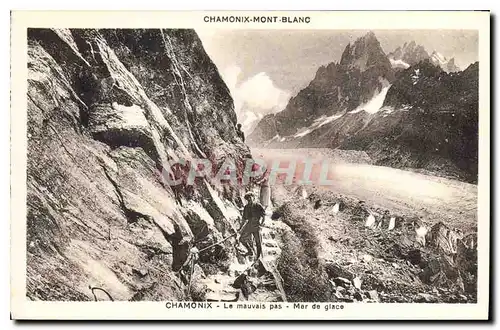 Cartes postales Chamonix Mont Blanc Chamonix le Mauvais Pas Mar de Glace