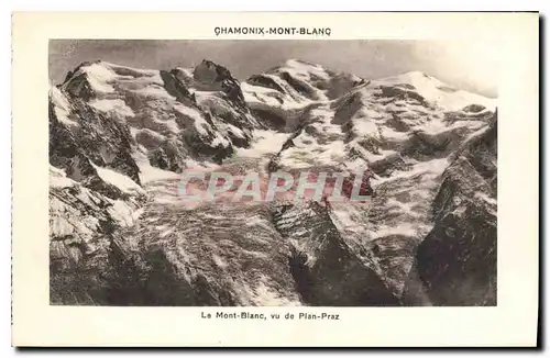 Cartes postales Chamonix Mont Blanc le Mont Blanc vu de Plan Praz