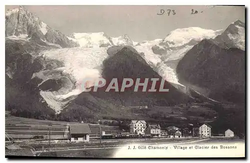 Cartes postales Chamonix Village et Glacier des Bossons