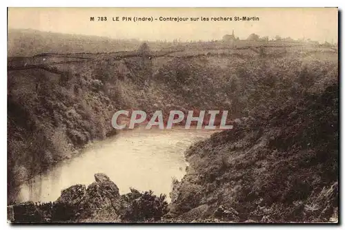 Cartes postales Le Pin Indre Contrejour sur les rochers St Martin