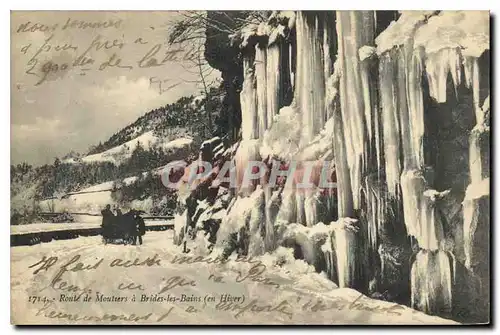 Cartes postales Route de Moutiers a Brides les Bains en Hiver