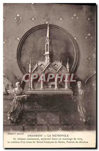 Cartes postales Chambery la Metropole Chasse contenant enferme dans un moulage de Cire le cubitus d'un bras de S