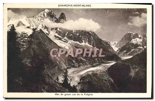 Cartes postales Chamonix Mont Blanc Mer de Glace vue de la Flegere