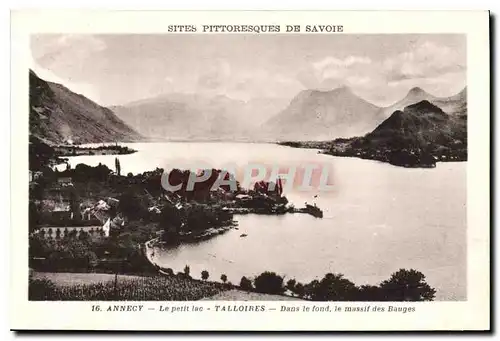 Cartes postales Annecy le Petit Lac Talloires dans le fond le Massif des Bauges