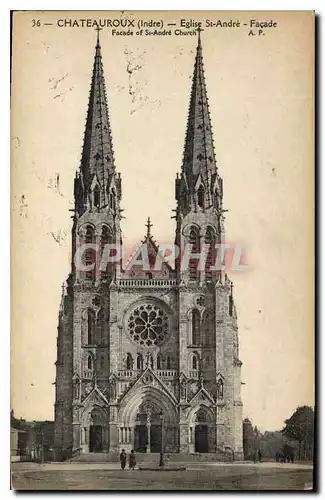 Cartes postales Chateauroux Indre Eglise St Andre Facade