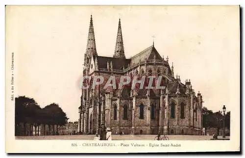 Ansichtskarte AK Chateauroux Place Voltaire Eglise Saint Andre