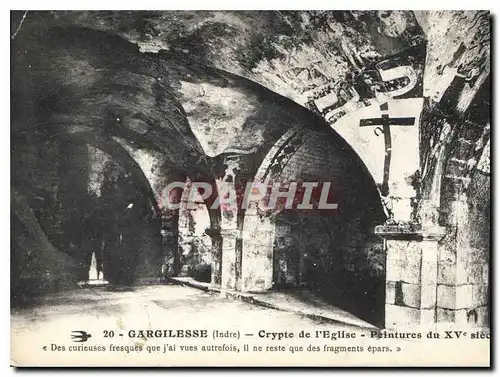 Cartes postales Gargilesse Indre Crypte de l'eglise Peintures du XV siecle