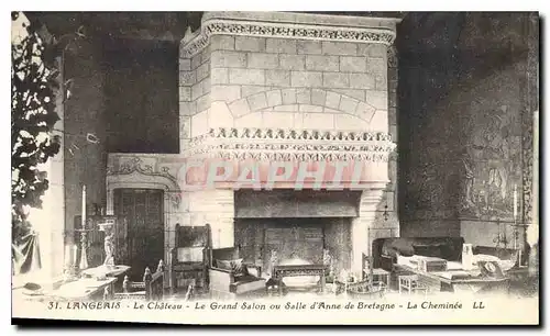 Cartes postales Langeais le Chateau le Grand Salon ou Salle d'Anne de Bretagne la Cheminee