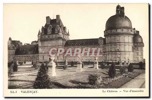 Cartes postales Valencay le Chateau vue d'ensemble