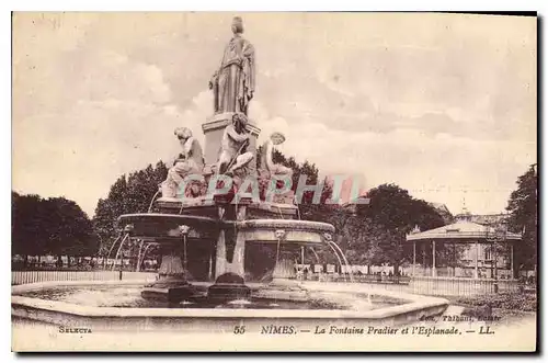Cartes postales Nimes la fontaine Pradier et l'Esplanade