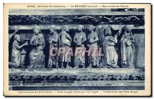 Ansichtskarte AK Environs de Chambery le Bourget du Lac Bas reliefs de l'eglise Chef d'Oeuvre du XIII siecle Sain