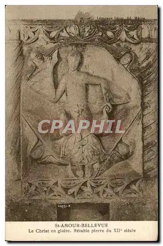 Cartes postales St Amour Bellevue le Christ en gloire Retable pierre du XII siecle