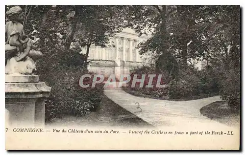 Cartes postales Compiegne Vue du Chateau d'un coin du Parc