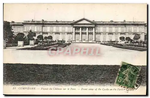 Cartes postales Compiegne Facade du Chateau sur le Parc