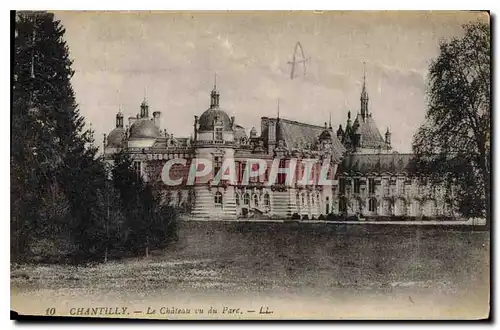 Cartes postales Chantilly Le Chateau vu du Parc