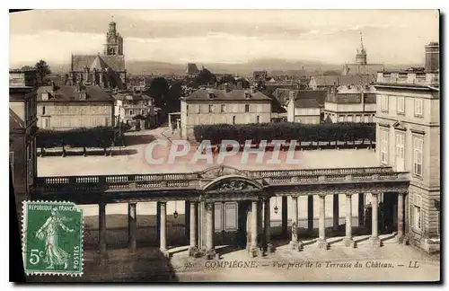 Ansichtskarte AK Compiegne Vue sur de la Terrasse du Chateau