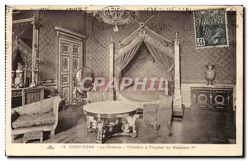 Cartes postales Compiegne Le Chateau Chembre a Coucher de Napoleon I