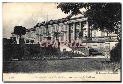 Ansichtskarte AK Compiegne Coin du Parc avec cue sur le Chateau