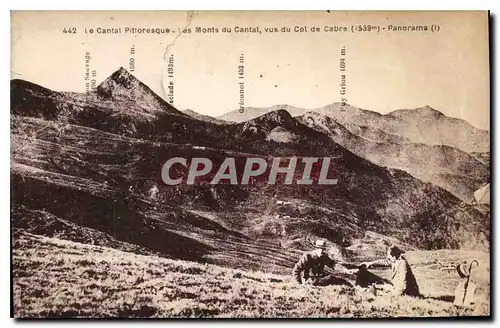 Ansichtskarte AK Le Cantal Pittoresque Les Monts du Cantal vus du Col de Carbe Panorama