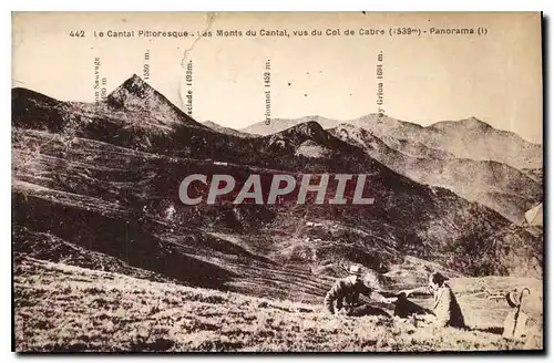 Cartes postales Le Cantal Pittoresque Les Monts du Cantal vus du Col de Carbe Panorama