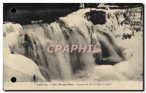 Ansichtskarte AK Cantal Vio sur Cere Cascade du Pas de Cere en hiver