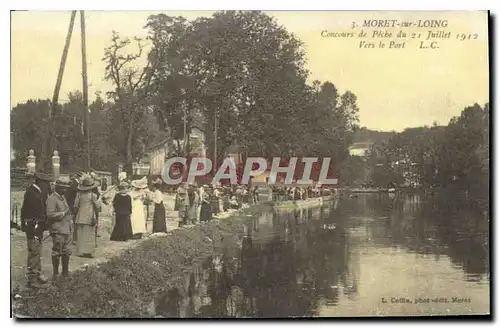 REPRO Moret sur Loing Concours de Peche du 21 Juillet 1912 Vers le Port