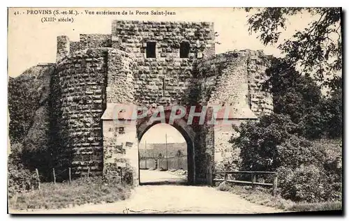 Cartes postales Provins S et M Vue exterieure de la Porte Saint Jean