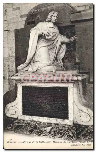 Cartes postales Beauvais Interieur de la Cathedrale Mausolee du Cardinal Janson