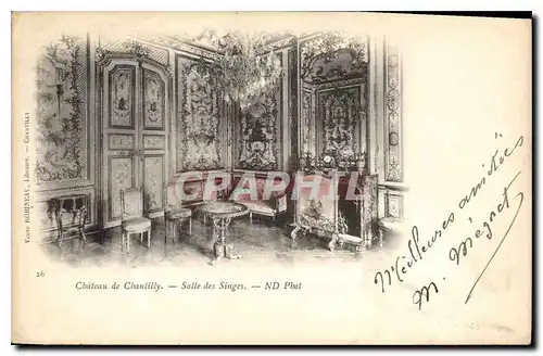 Cartes postales Chateau de Chantilly Salle des Singes