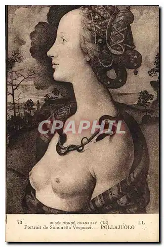 Ansichtskarte AK Musee Conde Chantilly Portrait de Simonetta Vespucci Polajuolo