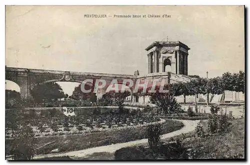 Cartes postales Montpellier Promenade basse et Chateau d'Eau