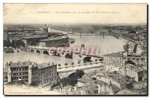 Cartes postales Toulouse Vue generale sur la Garonne et faubourg St Cyprien