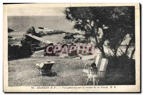 Cartes postales Biarritz Vue generale sur le rocher de la Vierge