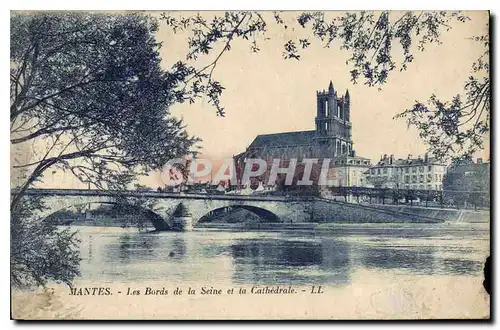 Ansichtskarte AK Mantes Les Bords de la Seine et la Cathedrale