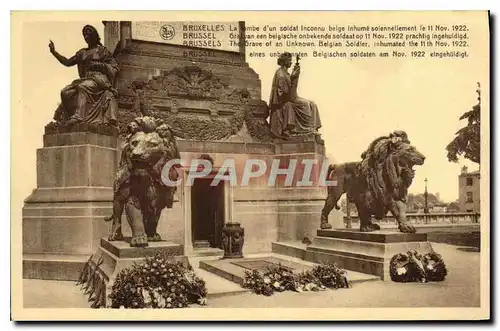 Cartes postales Bruxelles La Tombe d'un soldat Inconnu lion