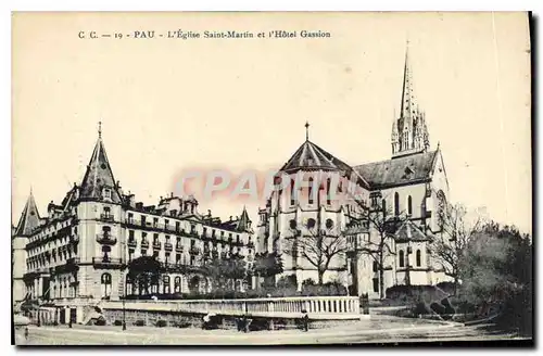 Cartes postales Pau L'Eglise Saint Martin et l'Hotel Gassion