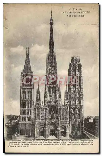 Cartes postales La Cathedrale de Rouen Vue d'ensemble