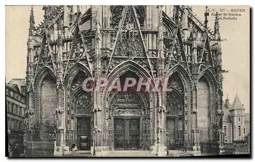 Cartes postales Rouen Eglise St Maclou Les Portails