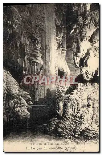 Cartes postales Puits de Padirac Lot Le pas du crocodile amont