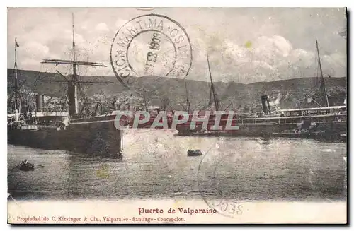 Cartes postales Puerto de Valparaiso Bateaux