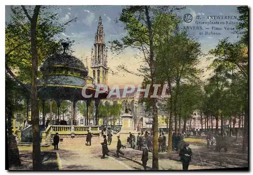 Cartes postales Anvers Place Verte et Rubens