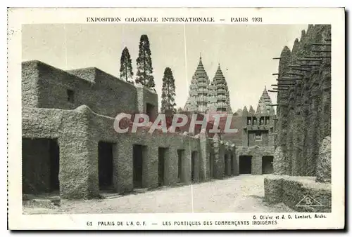 Cartes postales Exposition Coloniale Internationale Paris 1931 Palais de l'AOF Les portiques des commercants ind