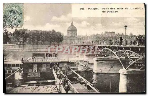 Cartes postales Paris Pont des Arts et l'Institut de France Elixir Combier