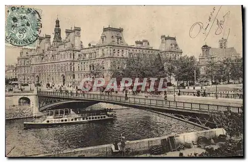 Cartes postales Paris Hotel de ville Bateau