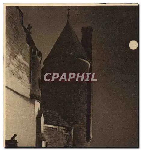 Cartes postales Chateaux de la Loire Loches Clair de lune sur le Logis du Roi