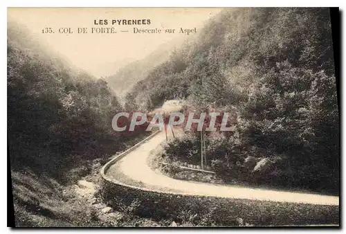 Cartes postales Les Pyrenees Col de Porte Descente sur Aspet