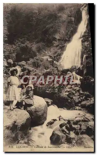 Cartes postales Luchon Cascade de Sourrouilhe Enfants