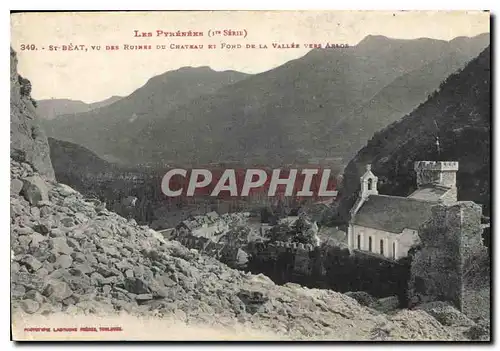 Cartes postales St Beat vu des Ruines du Chateau et Fond de la Vallee vers Arlos