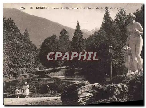 Ansichtskarte AK Luchon Parc des Quinconces et Statue de la Vallee du Lys