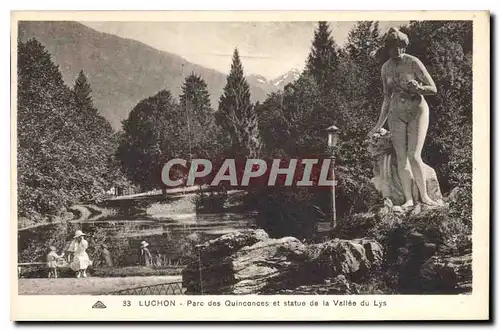 Ansichtskarte AK Luchon Parc des Quinconces et Statue de la Vallee du Lys